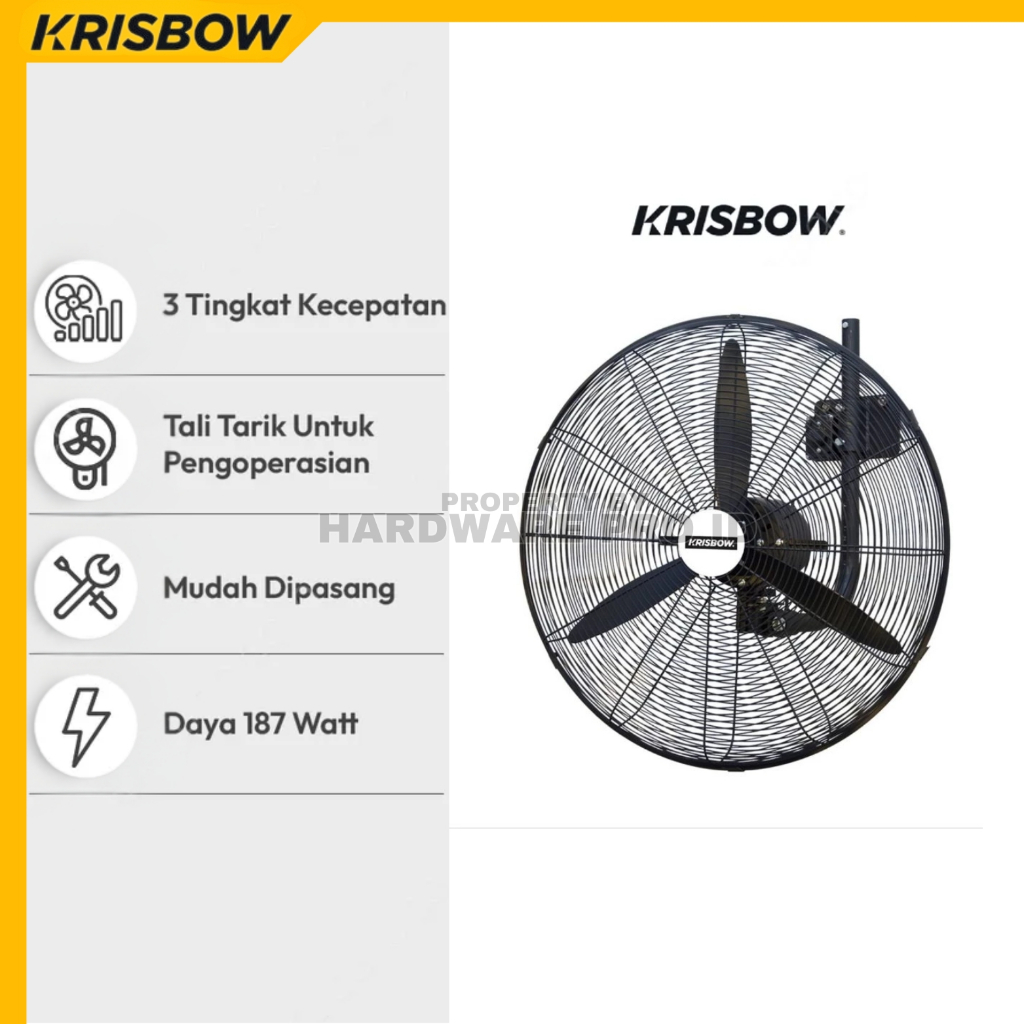 Krisbow 26 Inci Kipas Angin Dinding Dengan Tali Tarik Df650-Tw / Kipas Angin Krisbow