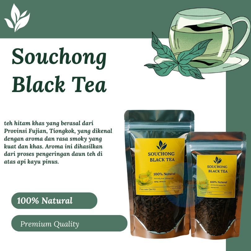 

Souchong Black Tea Premium 50gr/25gr 100% Teh Asli Premium