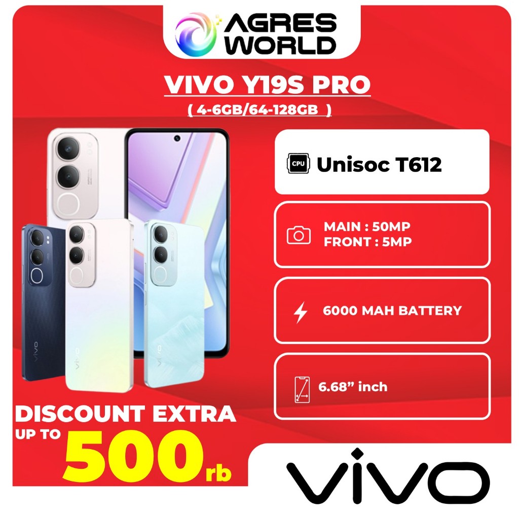 Vivo Y19s Pro (4/64GB | 6/128GB) — 6000 mAh |  50MP | 6,68 inch - Garansi Resmi