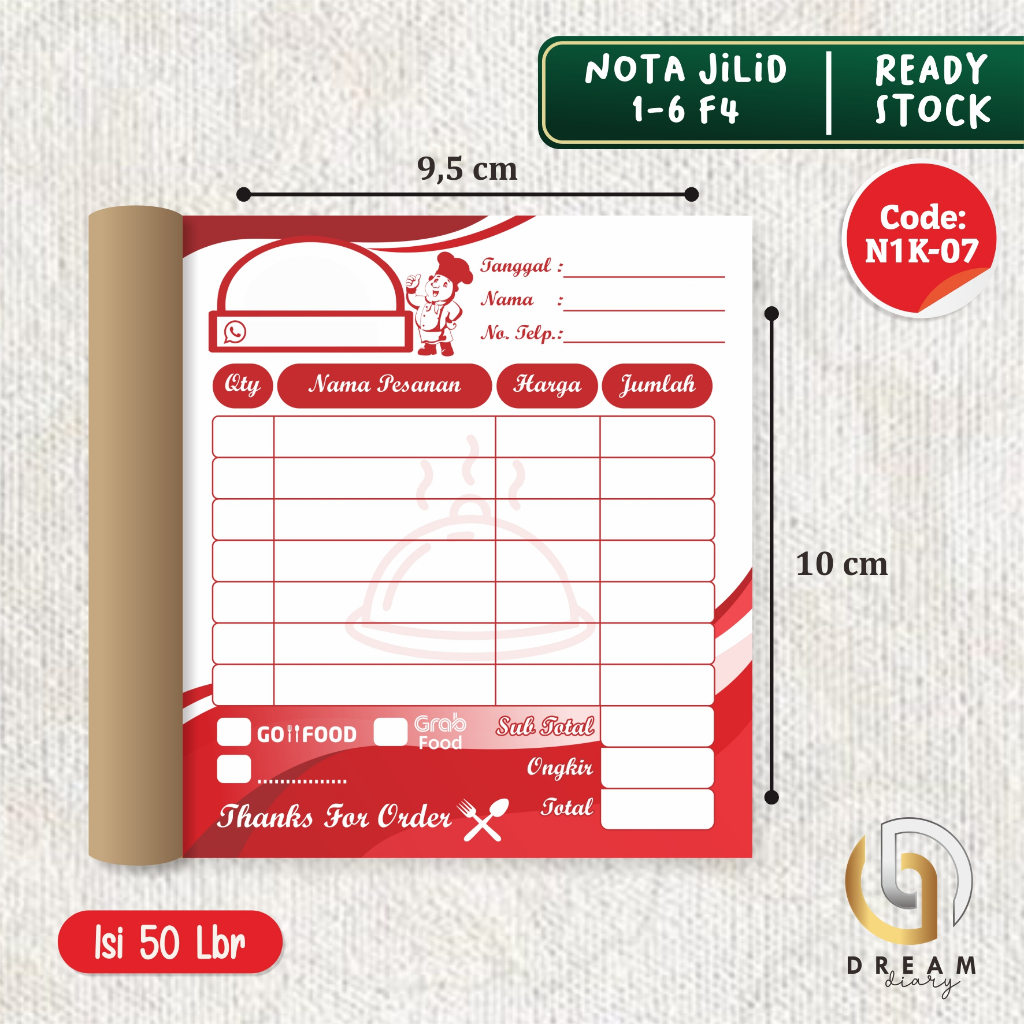 

NOTA KULINER OLSHOP ONLINE SHOP 1 PLY KOSONGAN MURAH N1K-07