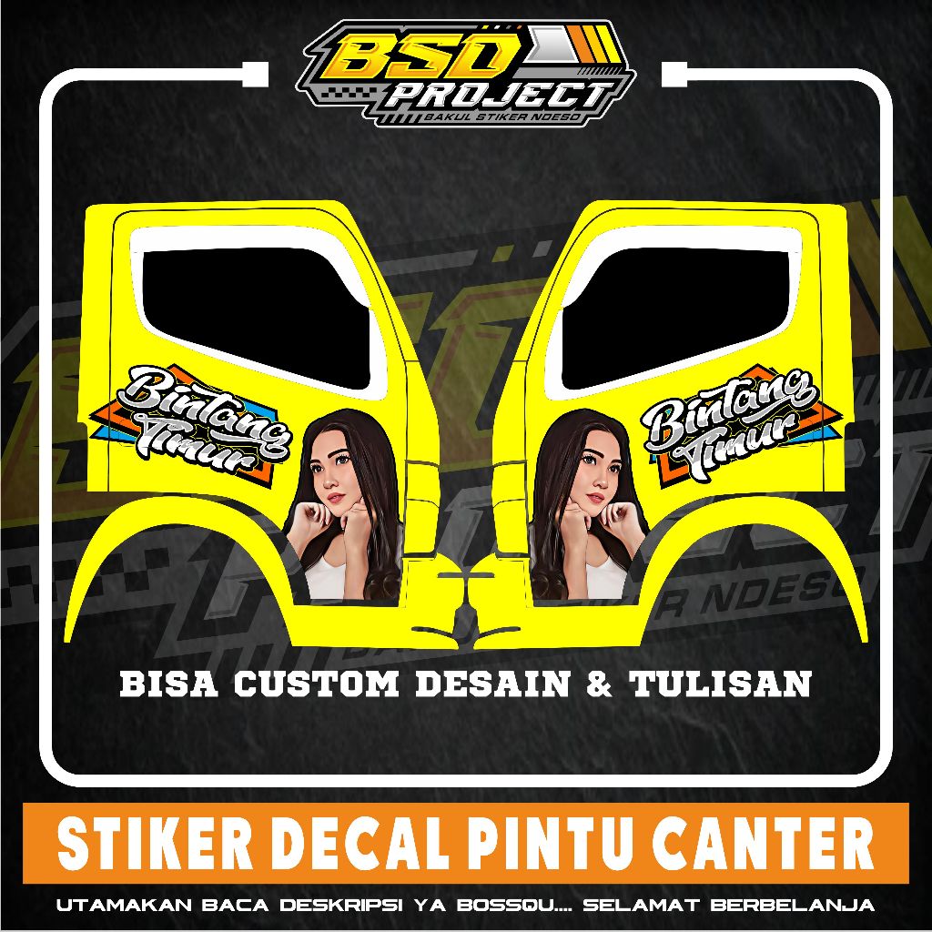 STIKER DECAL PINTU CANTER BINTANG TIMUR STIKER DECAL PINTU TRUK BISA CUSTOM