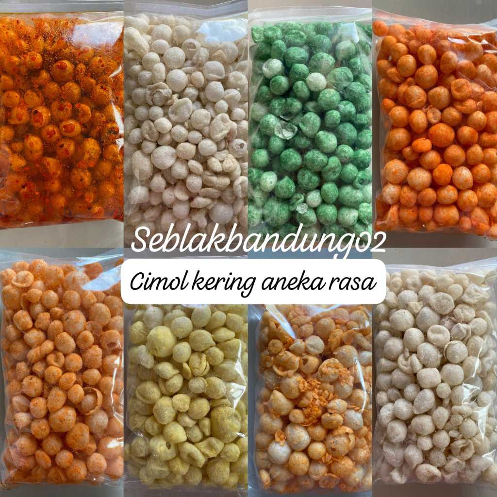 

cimol kering crispy ready varian rasa keju balado/jagung manis/jagung bakar/rumput laut/barbaque/sapi panggang/pedas daun jeruk/original daun jeruk