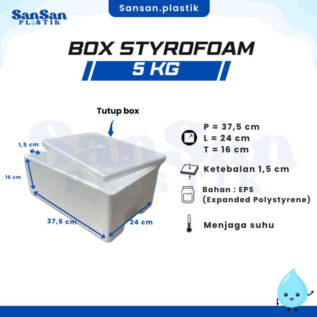 Box Styrofoam 5 kg / Box ikan / Gabus ikan/Box minuman