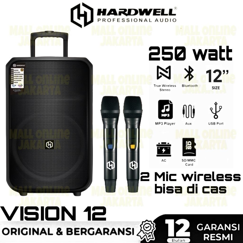 Speaker bluetooth Hardwell 12 inch vision12 aktiv portable vision 12 charge