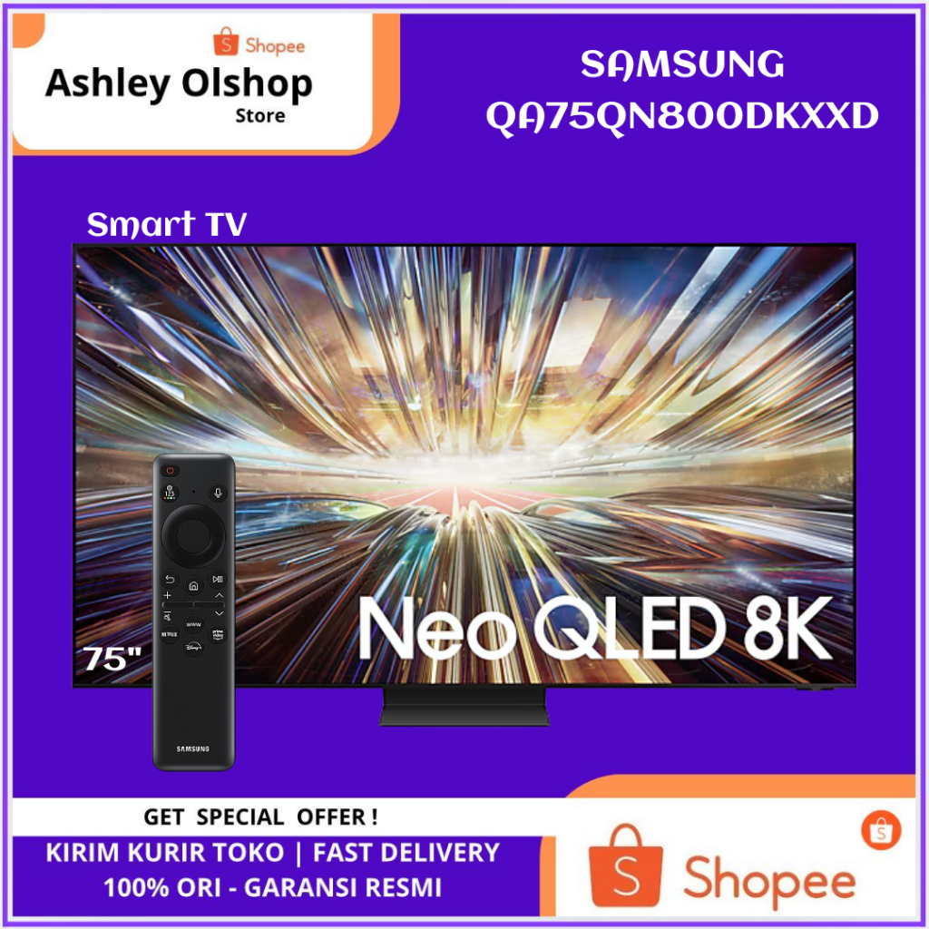 QLED TV 8K Samsung 75 Inch QA75QN800DKXXD Smart TV Samsung 75QN800D 75 Inci