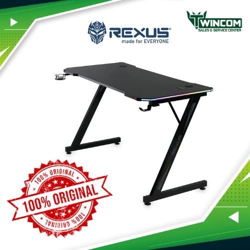 Meja Gaming Pro REXUS DIRA V.2 | Desain Futuristik | Cahaya RGB Menawan | Full Black | DIRA V.2 V2 R