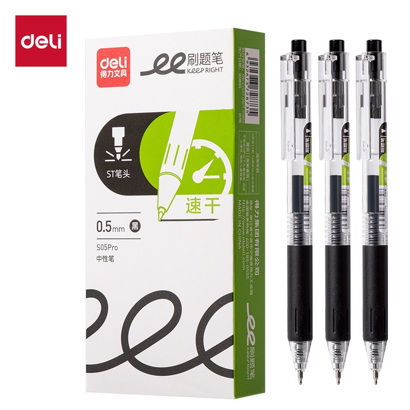 

Pen Gel Deli S05Pro –Cepat Kering | Tinta Berbasis Air | Warna Hitam