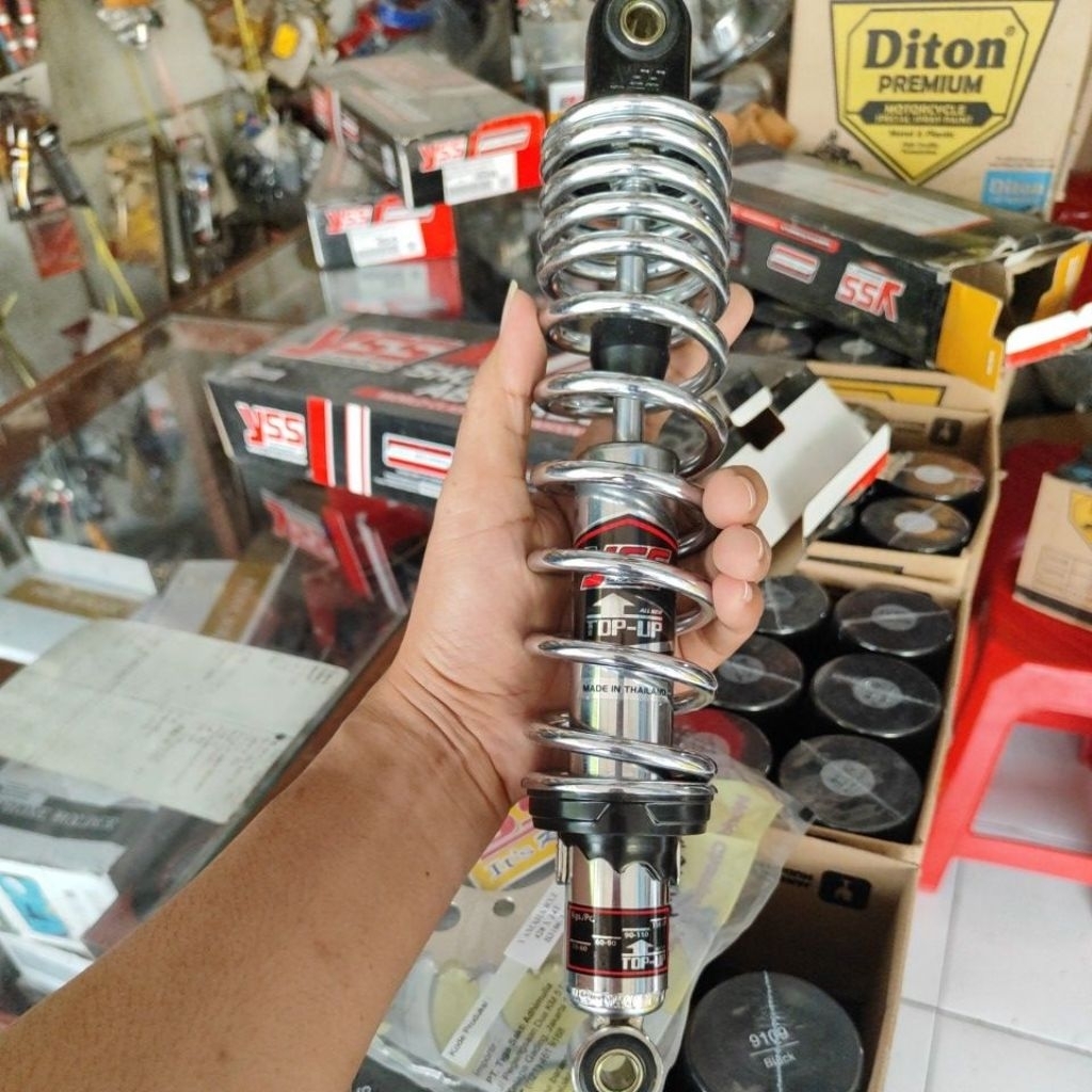 shock yss 320 chrome original yss untuk Megapro gl tiger verza supra 125 lama cb teyeng