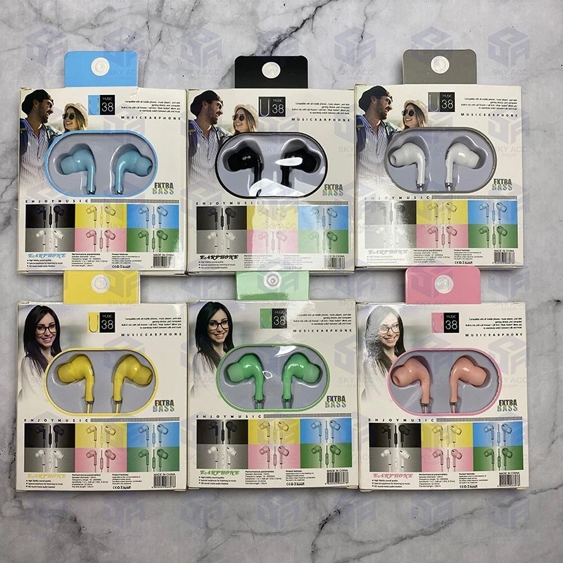 Headset Macaron U38 - Earphone Hifi Super Bass