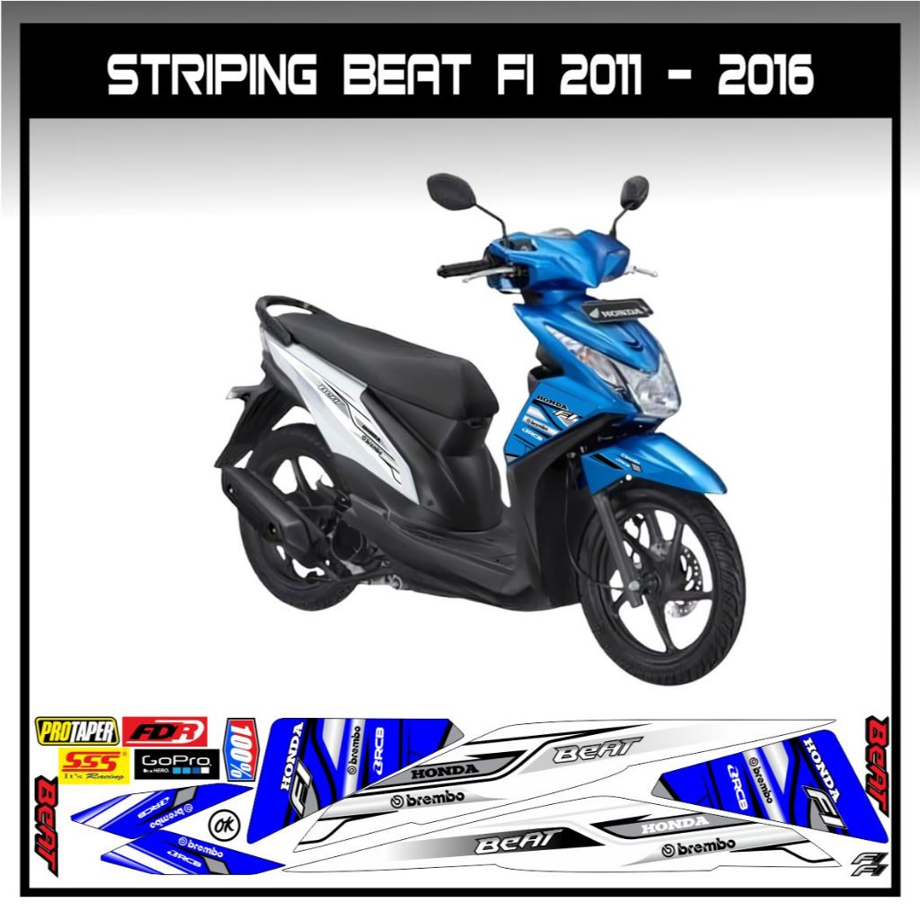 STIKER HONDA BEAT Fi GRAFIS RACING / STRIPING MOTOR BEAT Fi 2011 - 2016 RACING SIMPLE KEREN