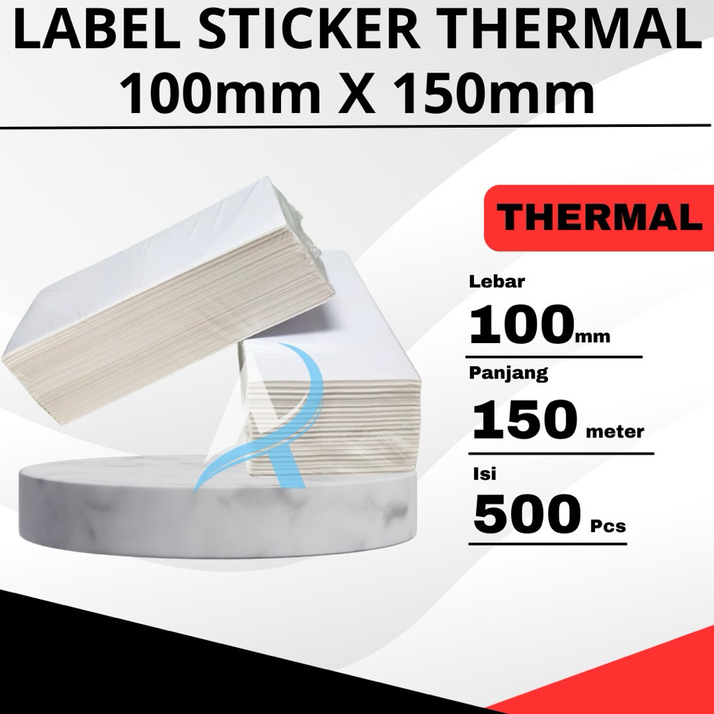 

LABEL STICKER THERMAL 100 X 150 mm 100x150 4x6" isi 500pcs ukuran A6