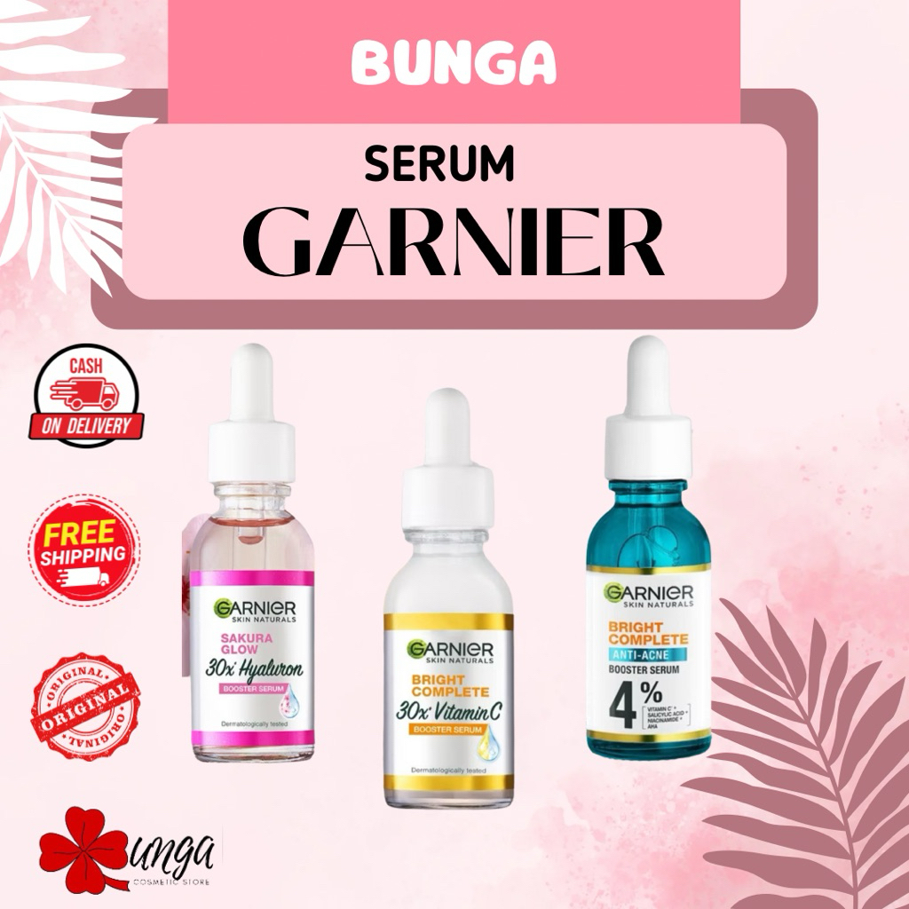 BUNGA - Garnier Serum / Garnier Bright Complete Night Serum / Garnier Complete Anti Acne Booster Ser