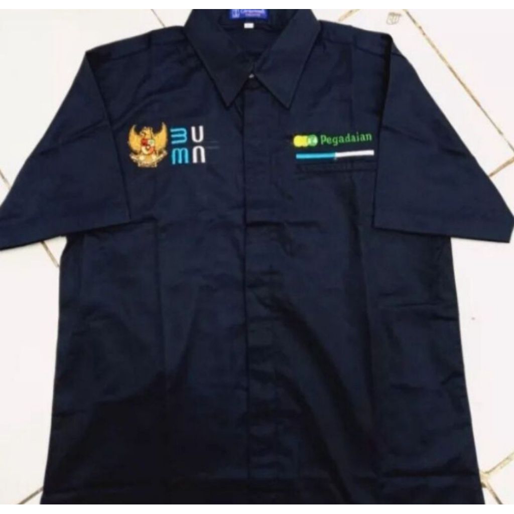 KEMEJA BUMN PEGADAIAN BORDIR Kemeja kerja kemeja pria seragam kerja pegadaian kemeja kantong satu BU