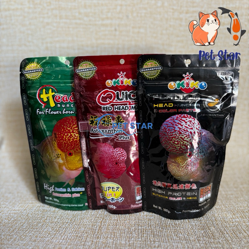 Okiko Platinum Pakan Ikan Louhan 100gr / Okiko Quick Red Head Mark / Okiko Head Up / Okiko Louhan