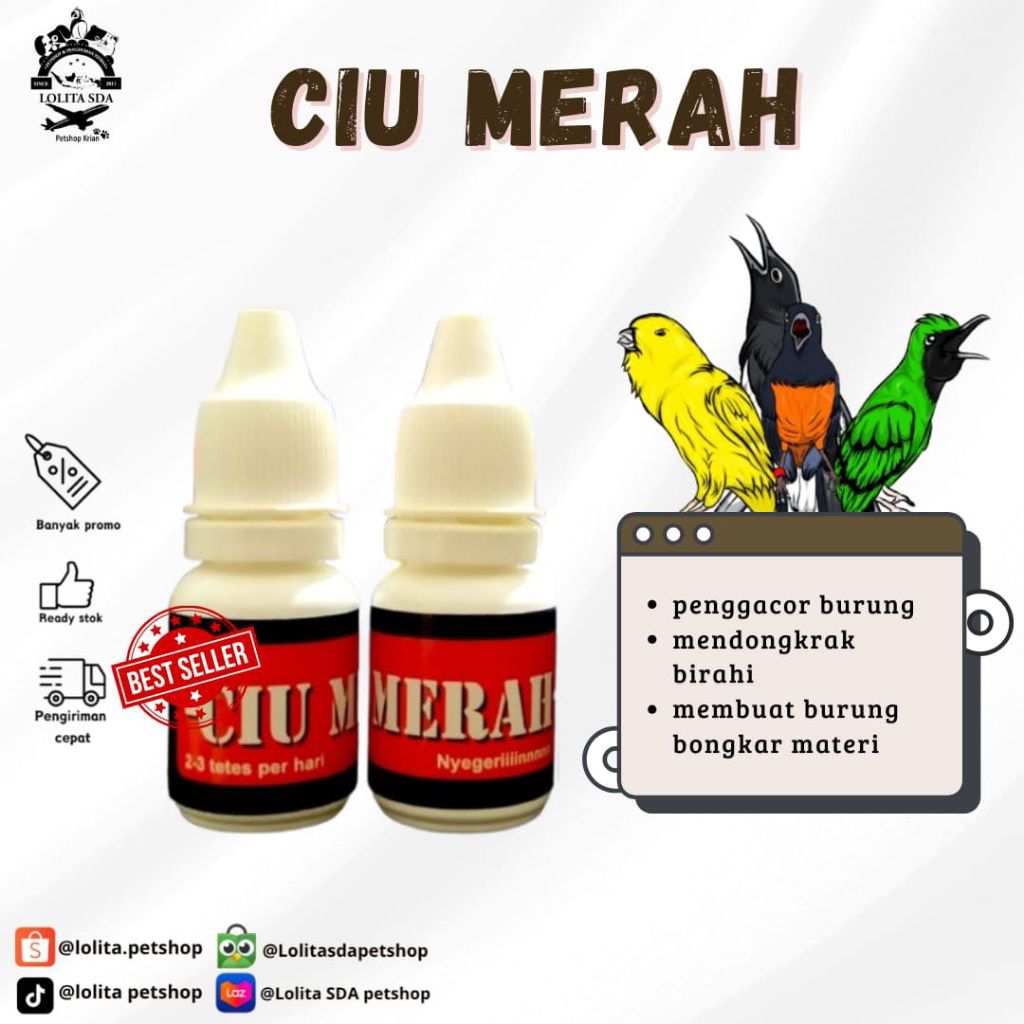 ciu merah vitamin penggacor burung murai batu c.ijo kolibri kacer