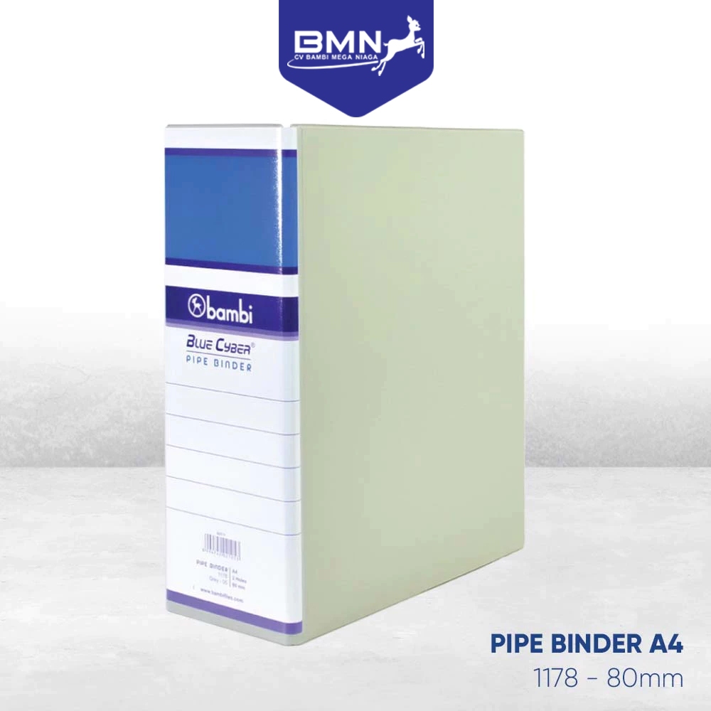 

Bambi Pipe Binder A4 JUMBO SIZE 80 mm With Full Spine 4 Colour Labels 1178