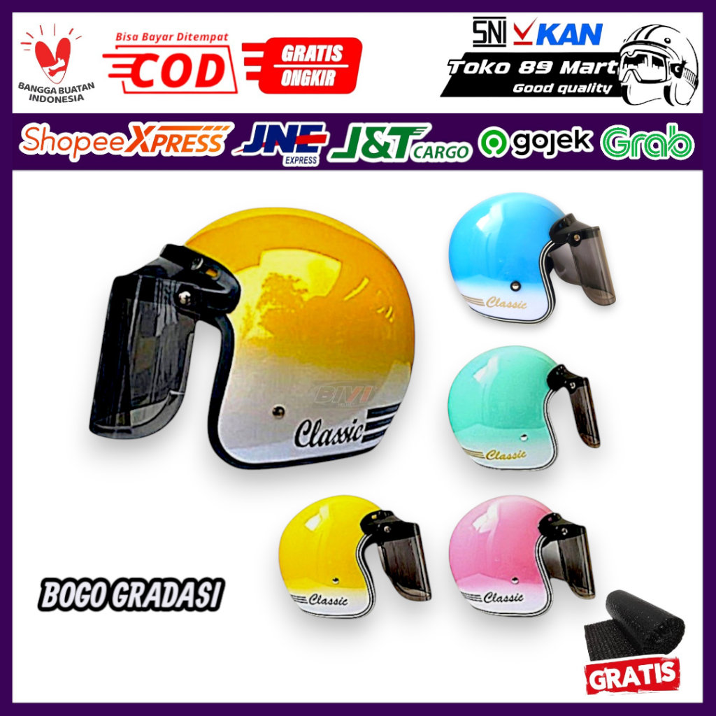 Helm Bogo Classic Gradasi SNI - BIVI HELMET