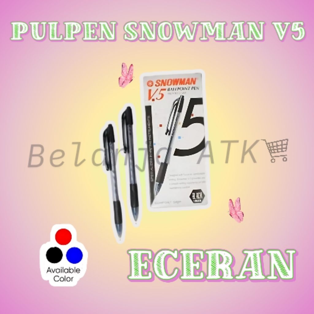 

[Eceran] Pulpen Snowman V5 0.7mm hitam/black/merah/red/biru/blue