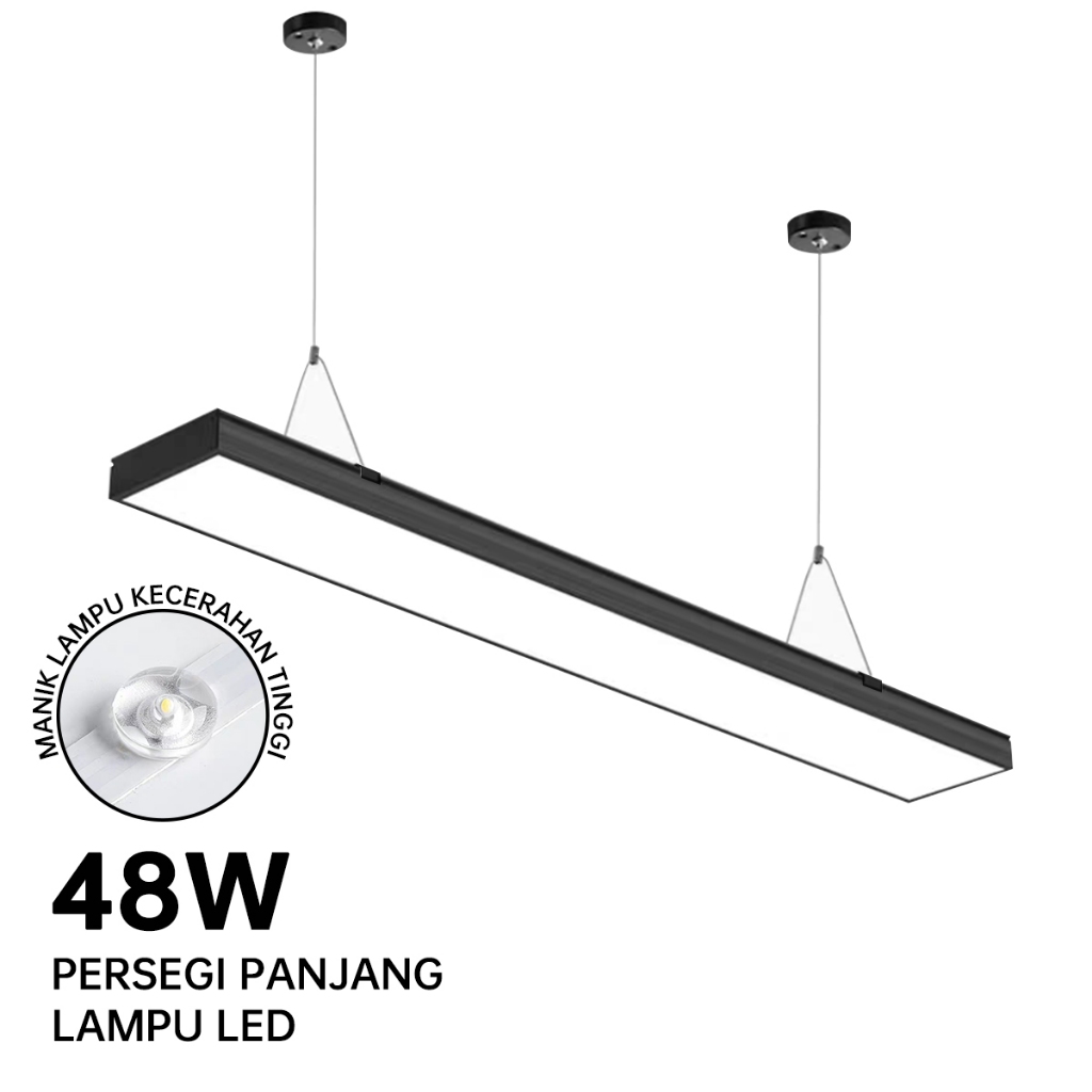 Lampu LED Persegi Panjang 48W Tabung lampu putih super terang 120cm