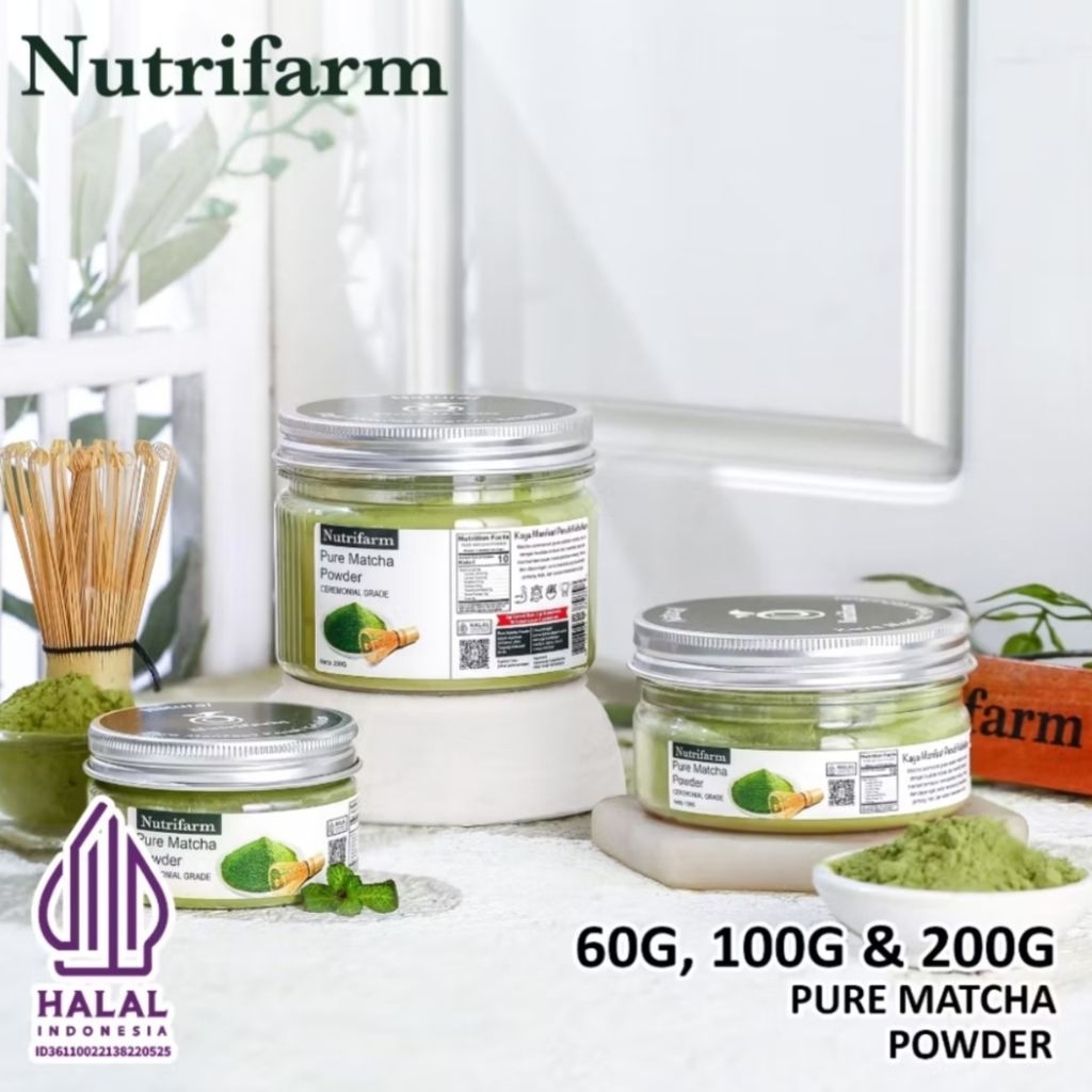 

Nutrifarm Pure Matcha Powder Ceremonial Grade / Bubuk Matcha Murni 100% / Original Japan 60gr