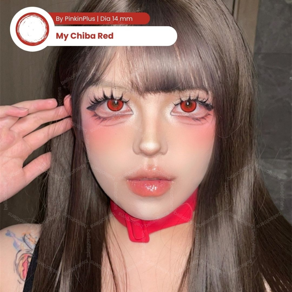 BELISOFTLENS My Cupid Chiba Red 14mm Cosplay Lens / Softlens My Cupid Chiba by PinkinPlus Softlens