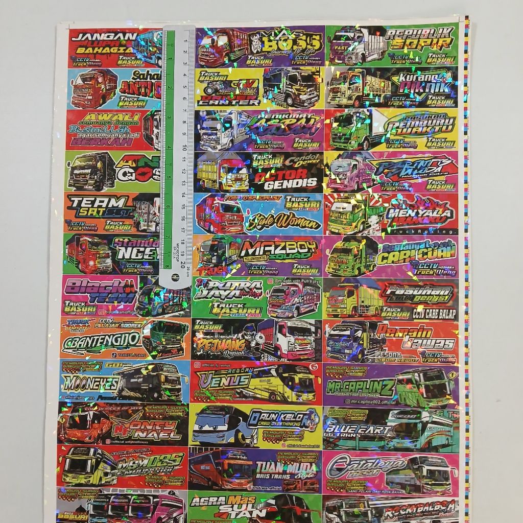 

stiker bus bis Truk hologram 1 Lembar 45x30 cm