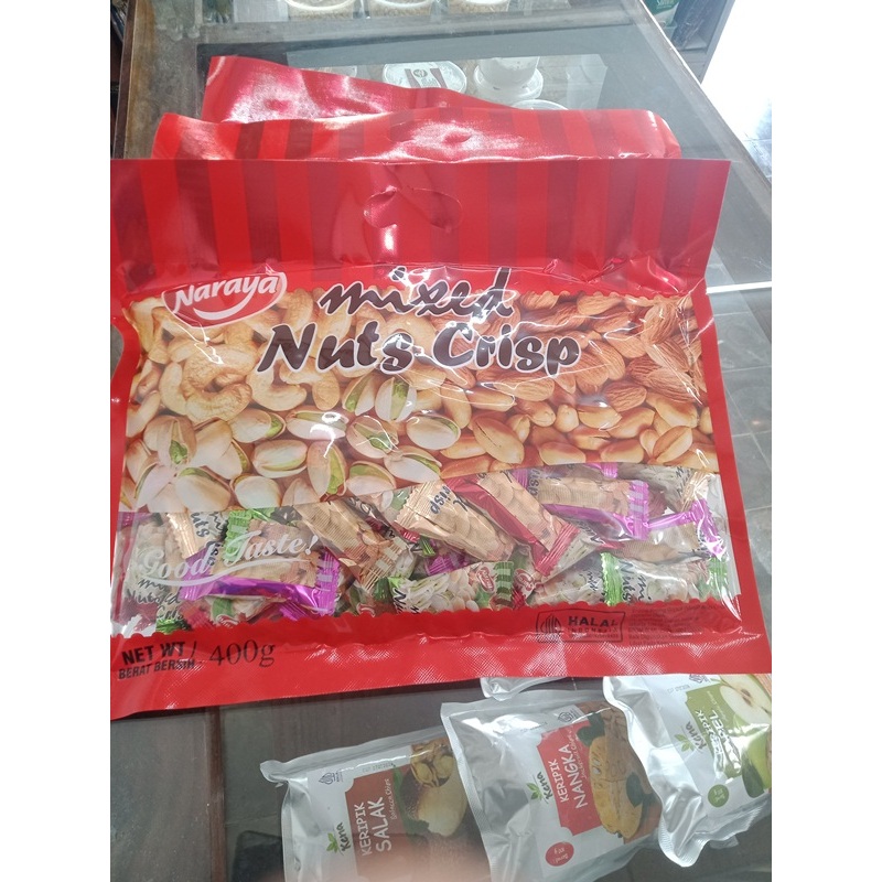 

MIX NUTS NARAYA (ALMOND, PISTACHIO, MEDE, KACANG TANAH) 400 GR