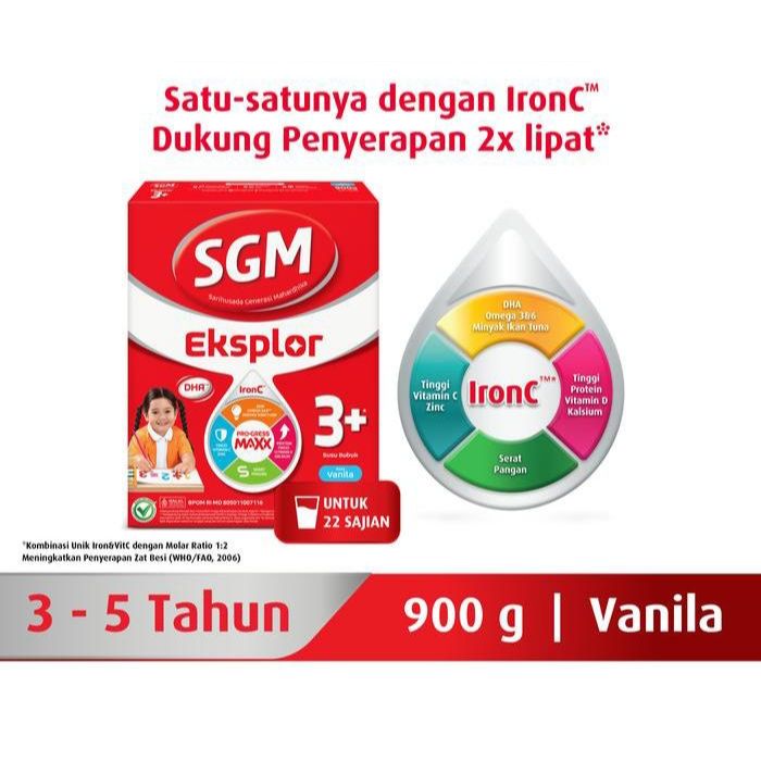 

SGM Eksplor 3+ IronC Susu Bubuk 900GR-Asli Original