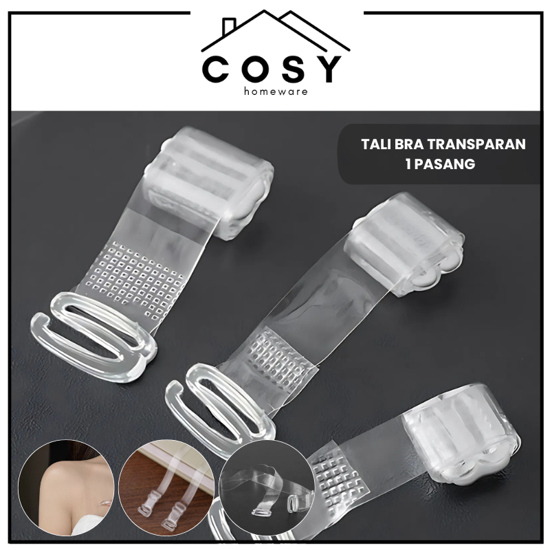 COSY Tali Bra Transparan 1 Pasang Tali Bra Bening Set / Tali BH Transparan Bening / Bra Strap Pengai