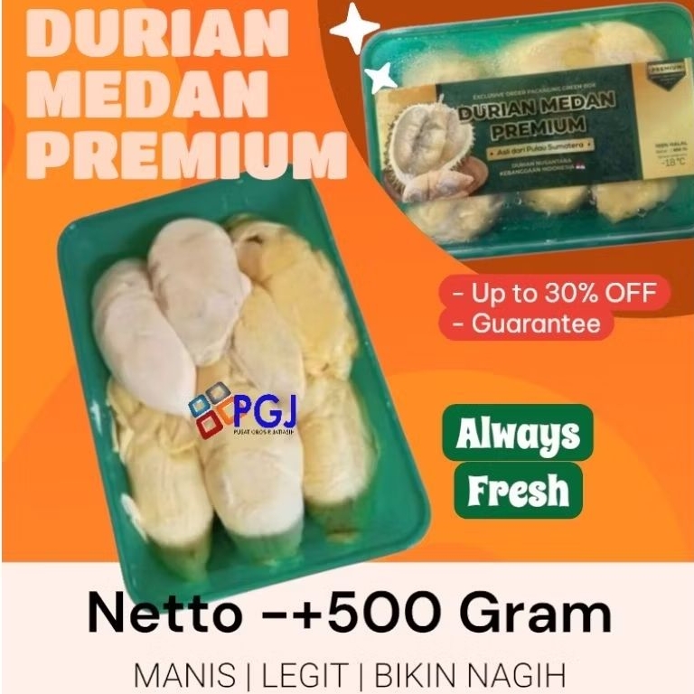 

[BEST SELLER] DURIAN MEDAN PREMIUM -+500 GRAM