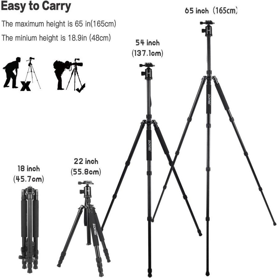 Zomei Z818 Tripod Professional Tripod Ball Head Z818