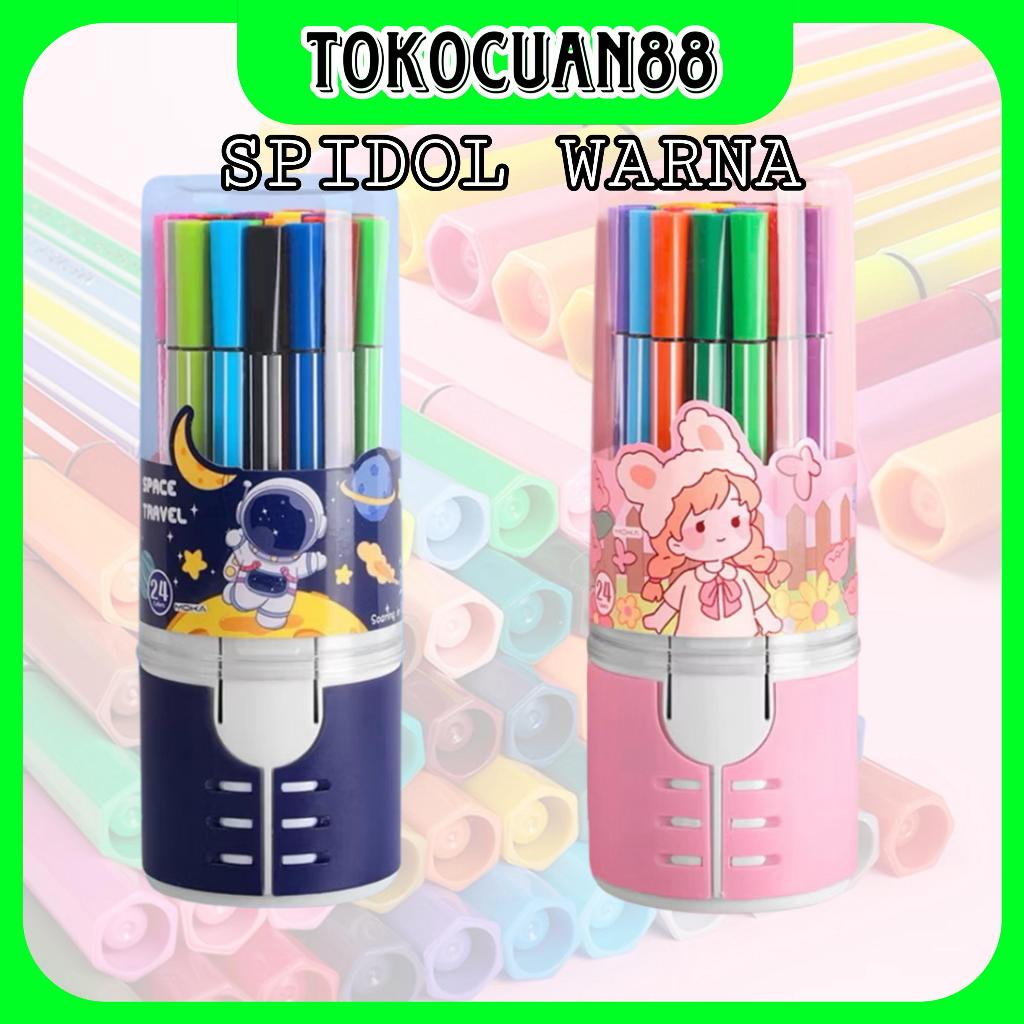 

Tokocuan88 - Spidol Warna Warni 1 Set Hexagonal Watercolor Marker Pen 12/24 Warna