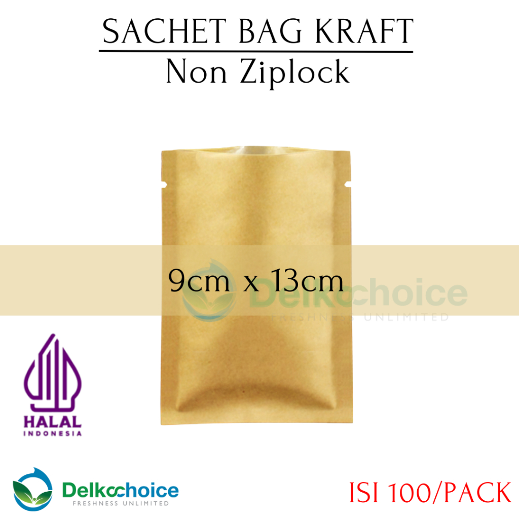 DELKOCHOICE SACHET BAG KRAFT NON ZIPLOCK 9x13
