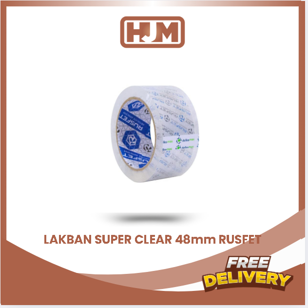 

LAKBAN OPP TAPE SOLASI RUSFET SUPERCLEAR 2 INCH 48 MM