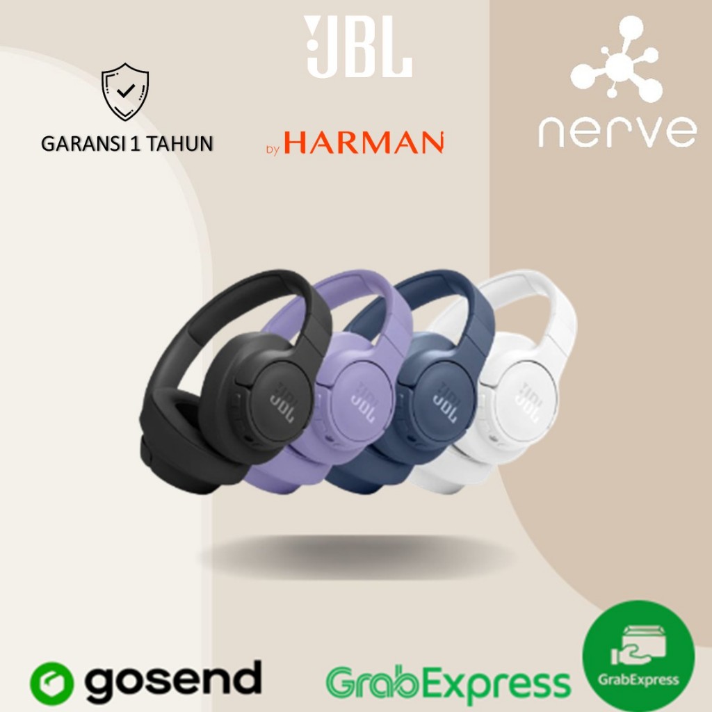 JBL TUNE 770NC Headphone Nirkabel Over-ear dengan Mikrofon, Putih/Biru/Hitam/Ungu