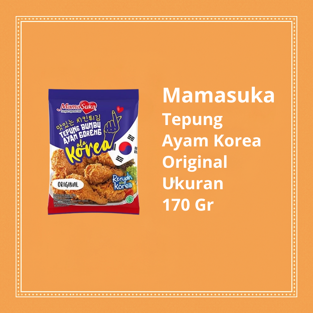 

Mamasuka Tepung Bumbu Ayam Goreng Korea Original 170gr - Tepung Siap Pakai Rasa Khas Korea
