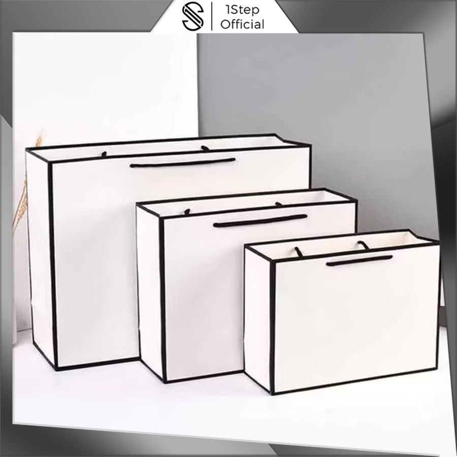

1step Paperbag Hitam Putih Elegan Paper Bag Goodie Bag R1258