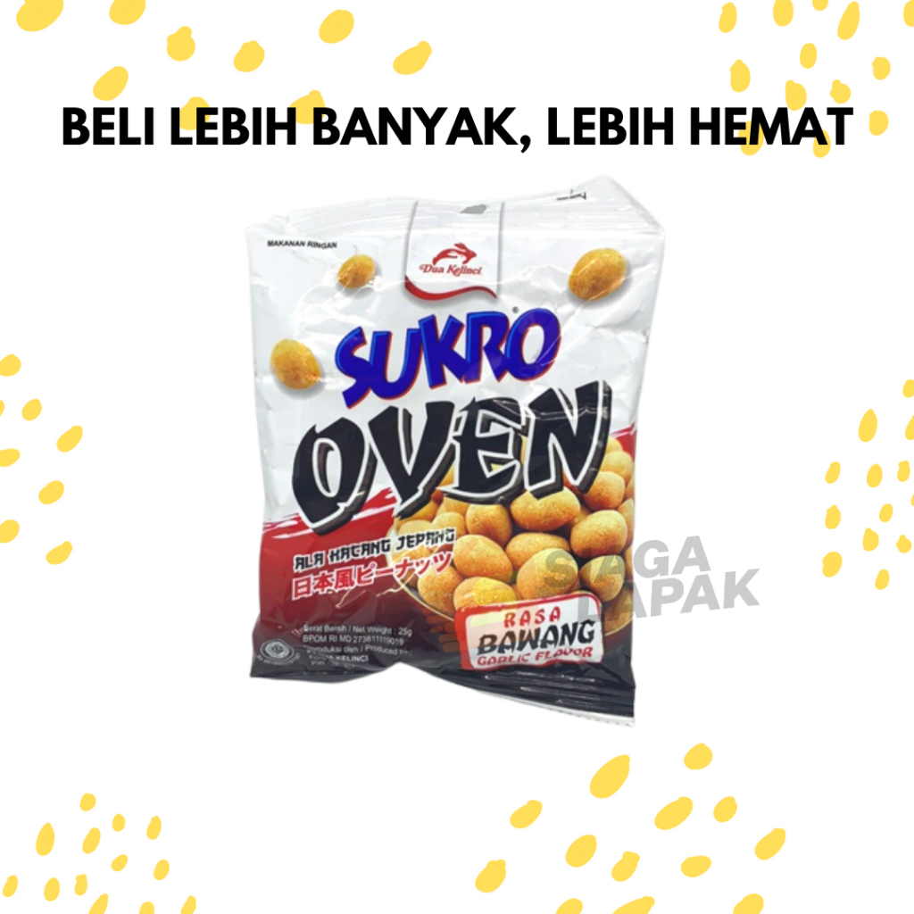 Kacang Sukro Oven Bawang 25gr [BELI BANYAK LEBIH MURAH]
