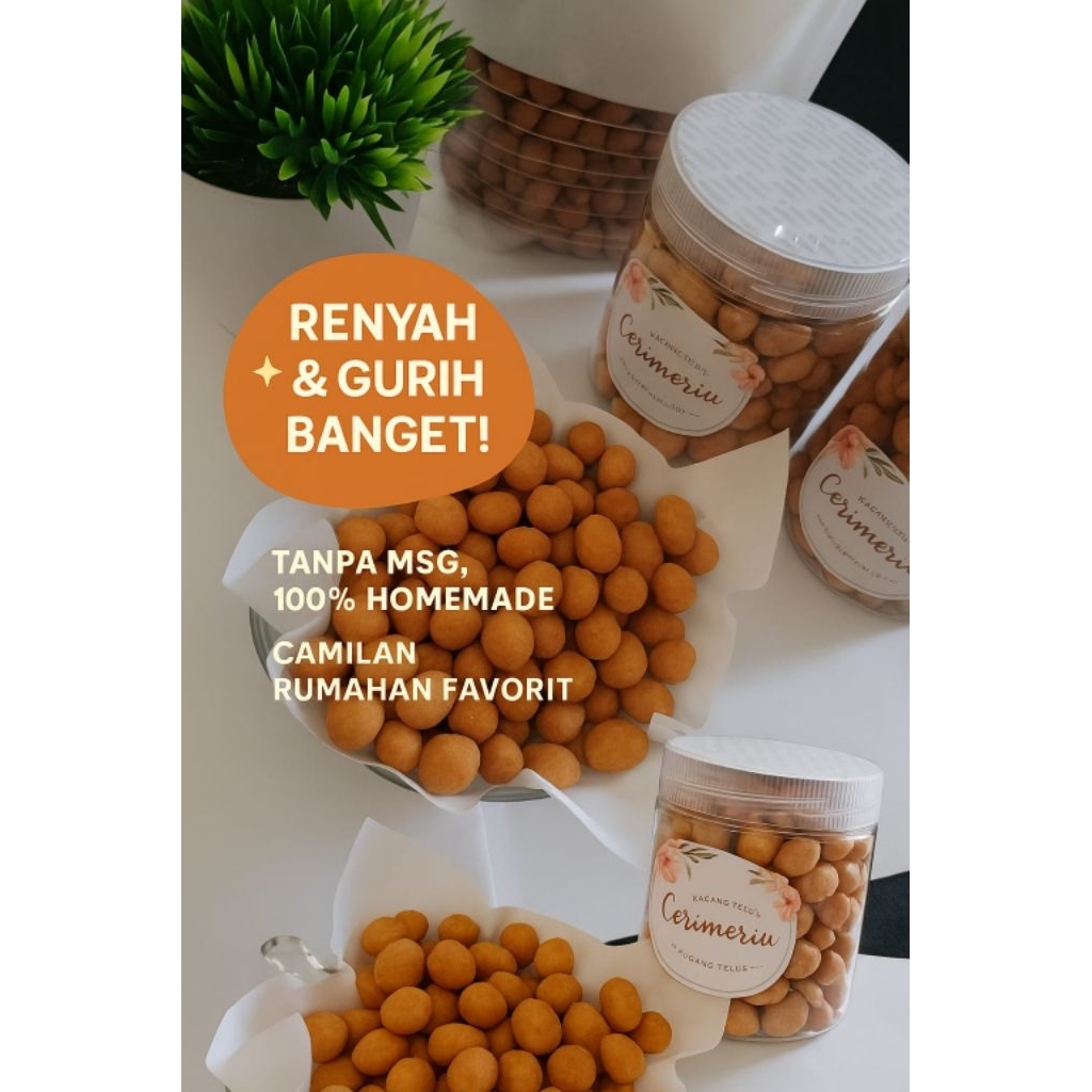 

Cemilan Kacang Telur 350gram | Kemasan Toples