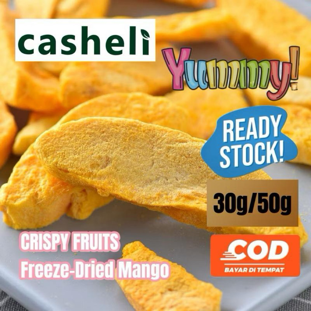 

casheli Mango Kering Crispy Freeze-Dried Camilan Food Snack