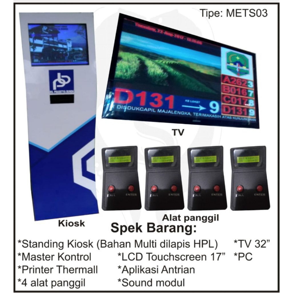 Mesin Antrian Touchscreen dan TV