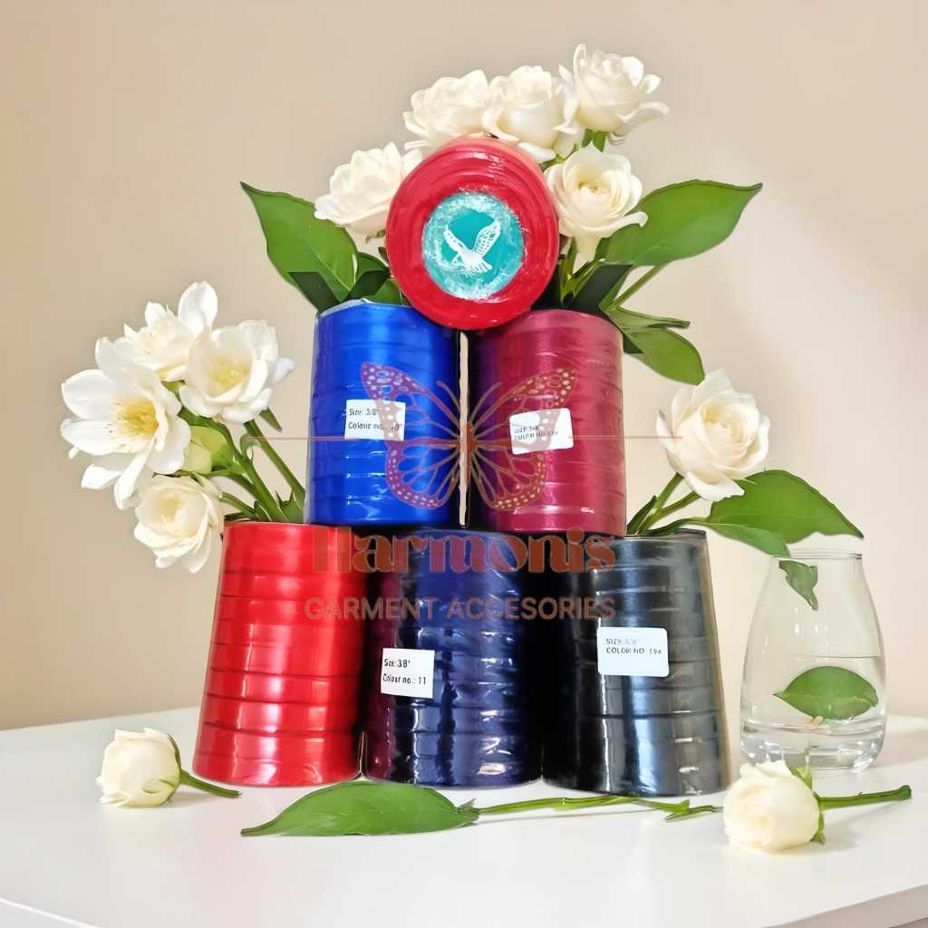 

Pita Satin 3/4inch 2cm Eagle Brand Best Quality Pita Satin Kado Bucket Hampers 25 Yard / 22,5 Meter