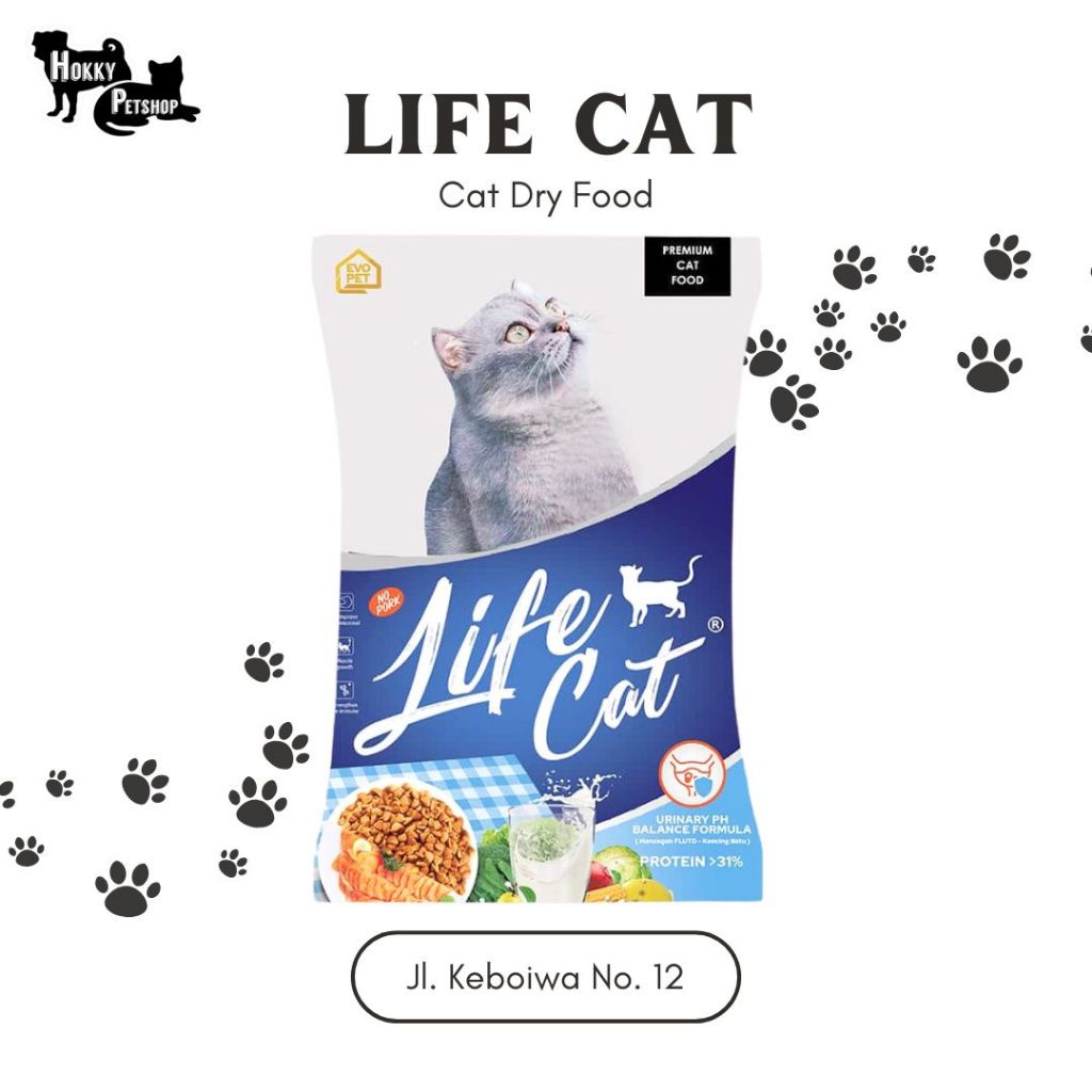 Makanan Kucing Life Cat 1 kg / Makanan Kucing Murah / Life Cat Adult 1 kg