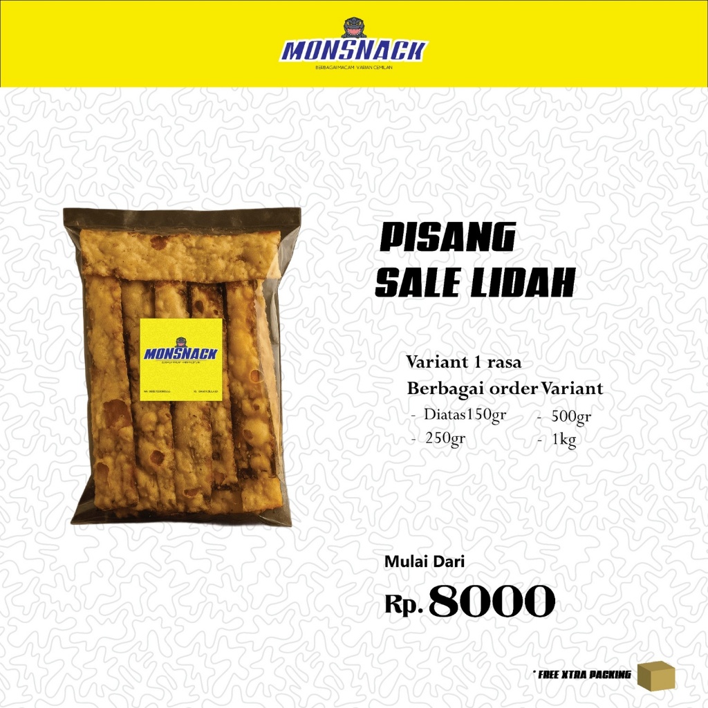 

Monsnack Pisang Sale Lidah Variant 160gr - 1kg