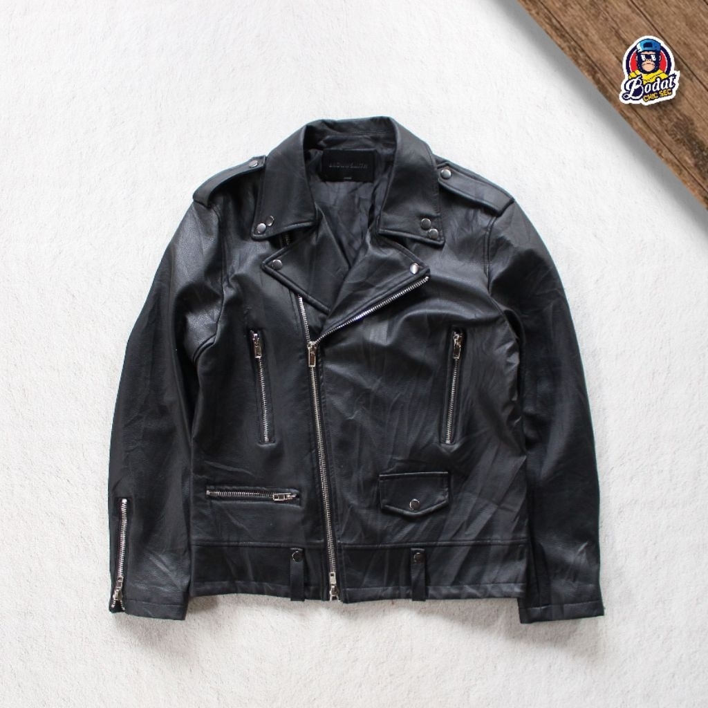 Jaket Leather Ramones Sintetis Brown Smith