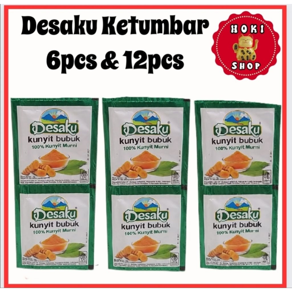 

Desaku Kunyit Bubuk Murni 6pcs & 12pcs / Desaku Kunir / Kunyit Desaku