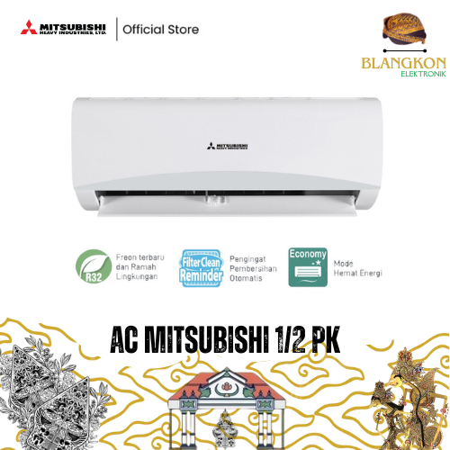 AC MITSUBISHI 1/2 PK SRK05CXP2-W3 | AC SPLIT STANDARD HEAVY DUTY R32 - UNIT ONLY