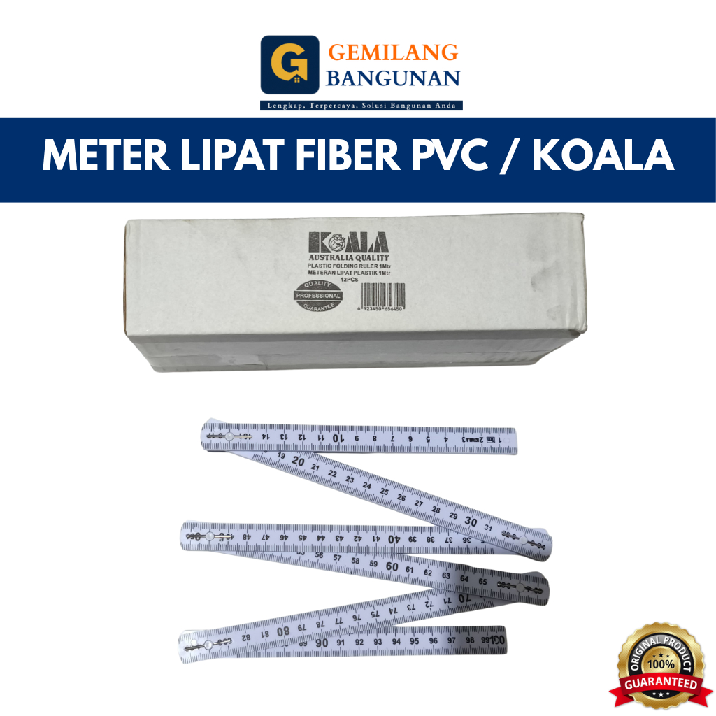 

Meter Lipat Fiber PVC KOALA / Meteran Lipat 1M / Meter Lipat 100 cm PVC / Meteran Lipat Plastik Penggaris Folding Ruler 1 Meter PVC Koala