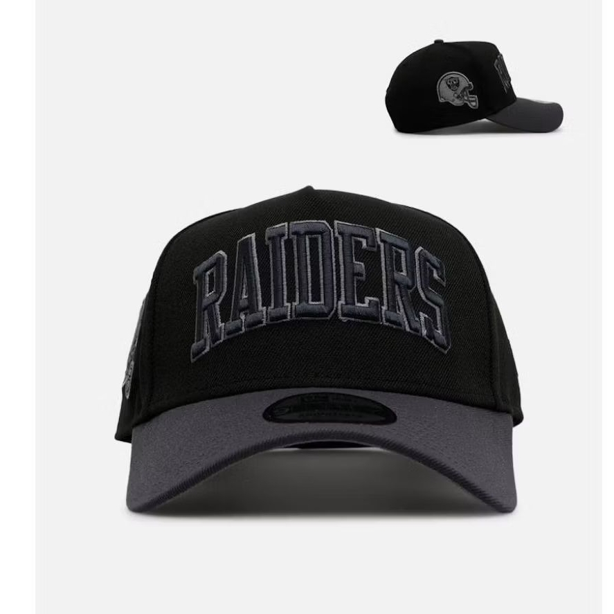 raiders hitam kombinasi abu A-Frame 9forty adjustable