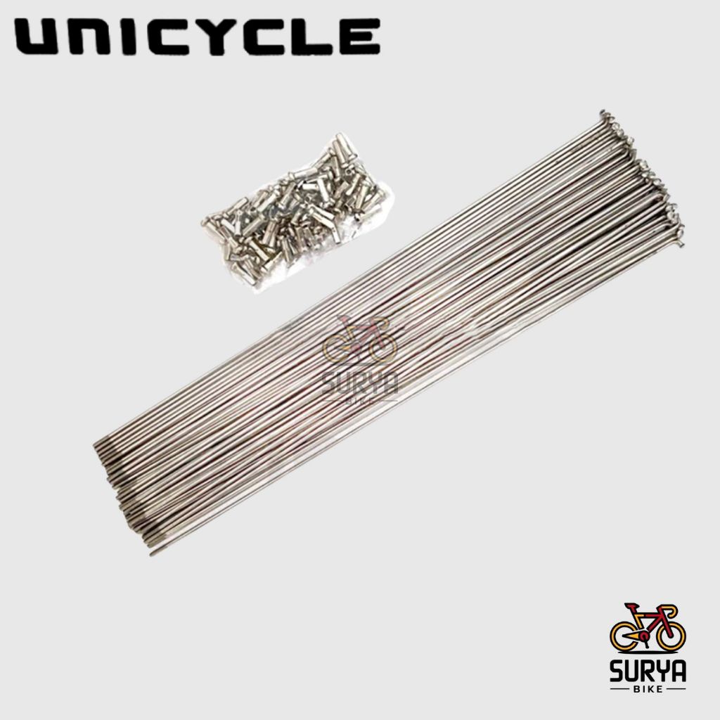 Jari Jari Unicycle Sepeda 26" 14G x 262mm Chrome STAINLESS Ruji Spokes